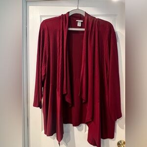 Catherines Burgundy Cardigan Shrug - Long Sleeved Sz 5X